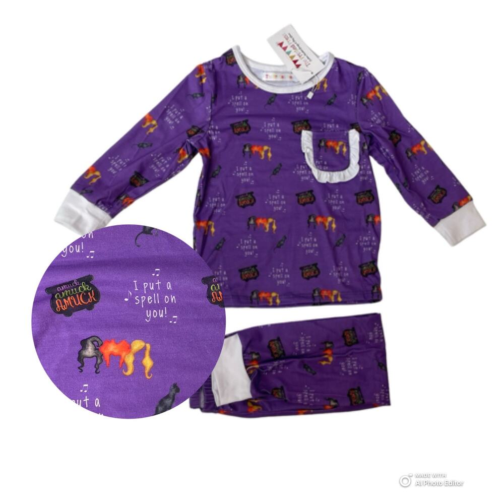 NWT The Printed Press 6-7T Hocus Pocus PJs